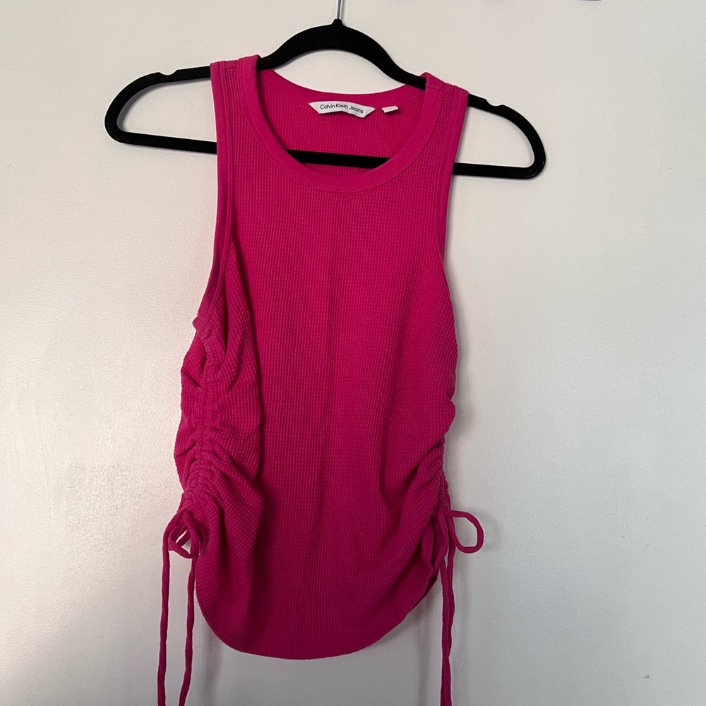 Calvin Klein Hot Pink Tank Top with Side Ties